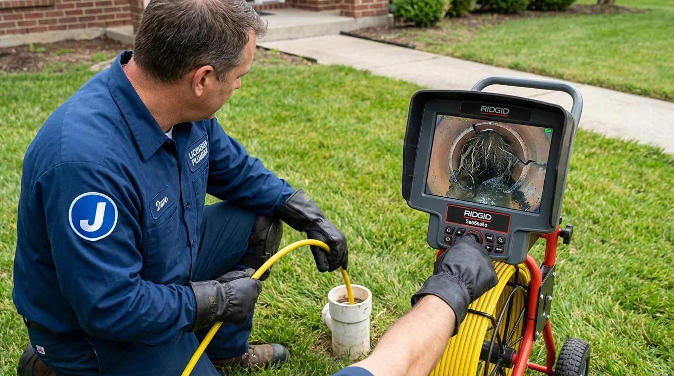 Sewer camera inspection being performed by Johns Plumbing LLC in Chatham